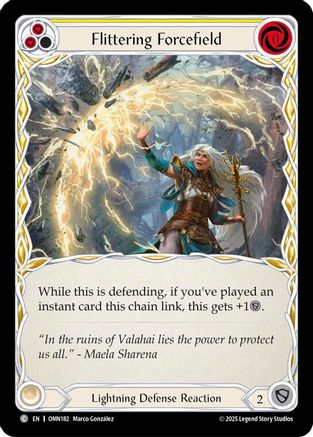 Flittering Forcefield (Yellow) (OMN182) Rainbow Foil - Omens of the Third Age