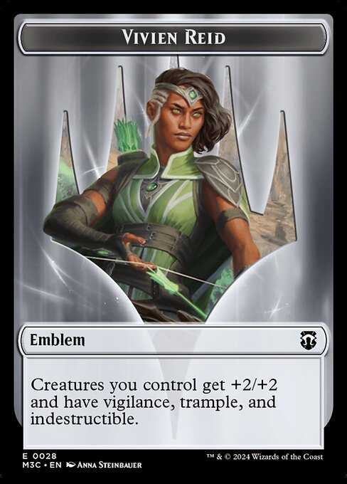 Forest Dryad // Emblem – Vivien Reid (19/28) Ripple Foil - Commander: Modern Horizons 3 Tokens