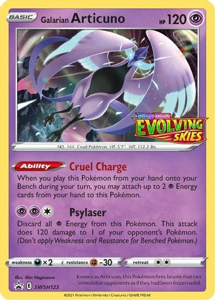 Galarian Articuno (Prerelease) (SWSH123) Holofoil - Black Star Promos