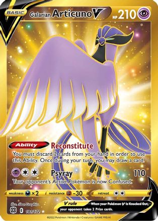 Galarian Articuno V (Gold) (181) Holofoil - Brilliant Stars