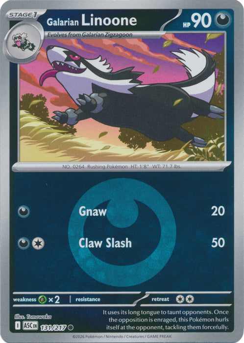 Galarian Linoone (Energy Symbol Pattern) (131) Reverse Holofoil - Ascended Heroes