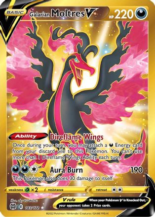 Galarian Moltres V (Gold) (183) Holofoil - Brilliant Stars