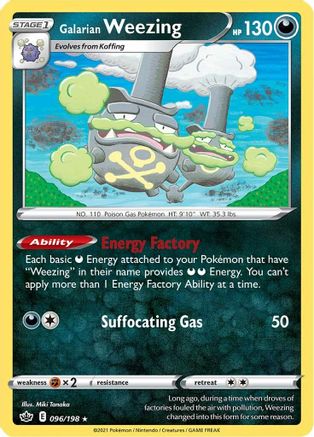 Galarian Weezing (96) Reverse Holofoil - Chilling Reign