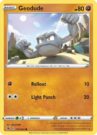 Geodude (135) Reverse Holofoil - Fusion Strike