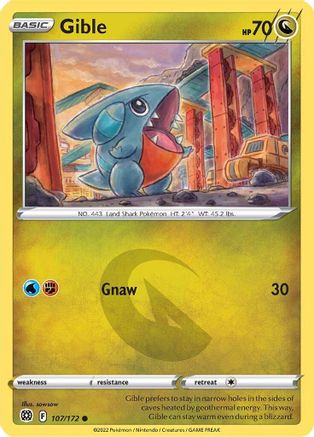 Gible (107) Reverse Holofoil - Brilliant Stars