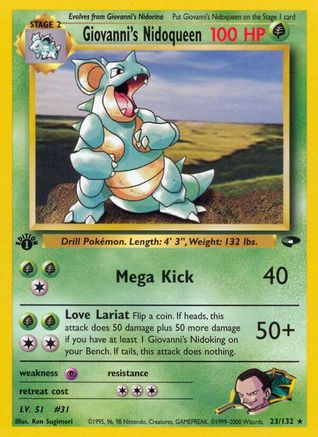 Giovanni's Nidoqueen (23) (1st Edition) - Gym Challenge