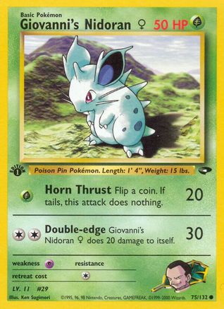 Giovanni's Nidoran F (75) (1st Edition) - Gym Challenge