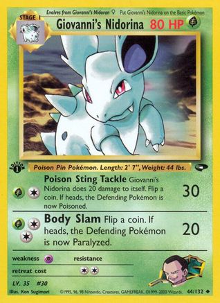 Giovanni's Nidorina (44) (1st Edition) - Gym Challenge