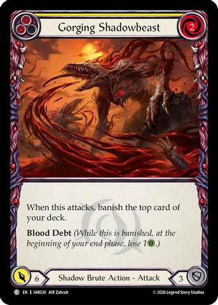 Gorging Shadowbeast (Yellow) (IAR030) Rainbow Foil - Usurp the Shadow Throne