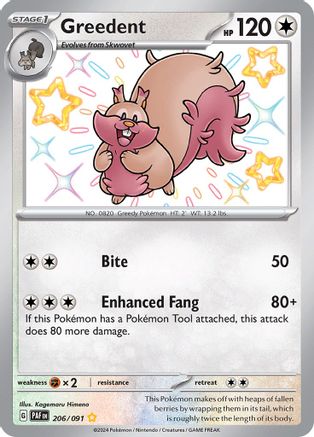 Greedent (206) Holofoil - Paldean Fates
