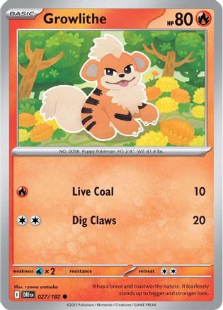 Growlithe (27) Reverse Holofoil - Destined Rivals