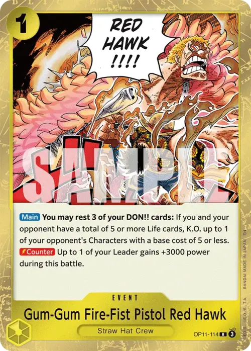 Gum-Gum Fire-Fist Pistol Red Hawk (Nami Deck) (OP11-114)