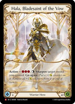 Hala, Bladesaint of the Vow (AHA001) Rainbow Foil - Armory Deck Origins: Hala