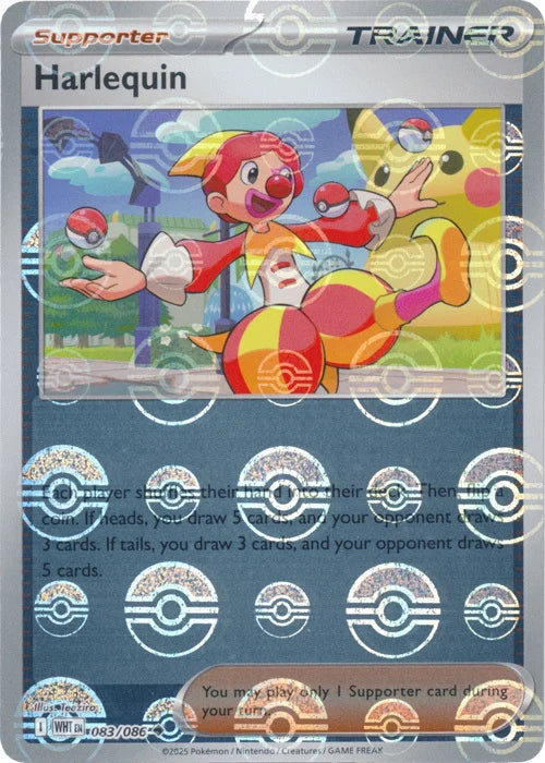 Harlequin (Poke Ball Pattern) (83) Reverse Holofoil - White Flare