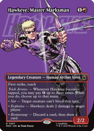 Hawkeye, Master Marksman (Borderless Logo) (367) Foil - Marvel Super Heroes