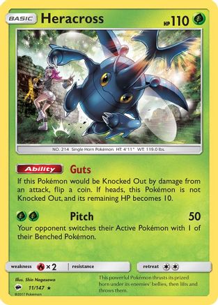 Heracross (11) Reverse Holofoil - Burning Shadows