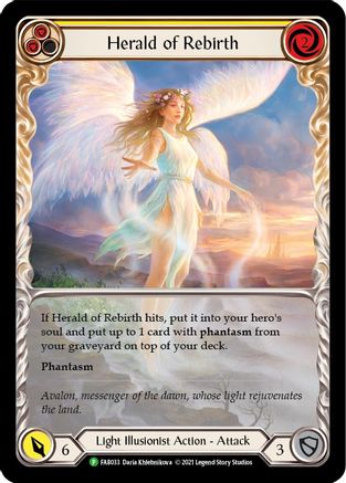 Herald of Rebirth (Yellow) (Extended Art) (FAB033) Rainbow Foil - Flesh and Blood: Promo Cards