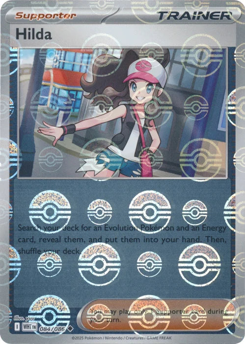 Hilda (Poke Ball Pattern) (84) Reverse Holofoil - White Flare