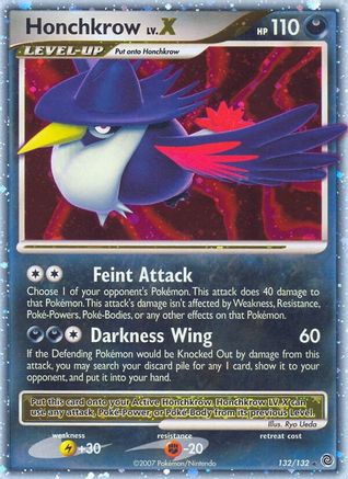 Honchkrow LV.X (132) Holofoil - Secret Wonders