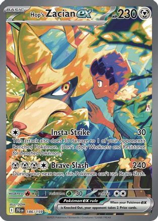 Hop's Zacian ex (Alternate Full Art) (186) Holofoil - Journey Together