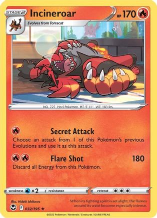 Incineroar (32) Reverse Holofoil - Silver Tempest