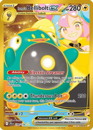 Iono's Bellibolt ex (Gold) (188) Holofoil - Journey Together