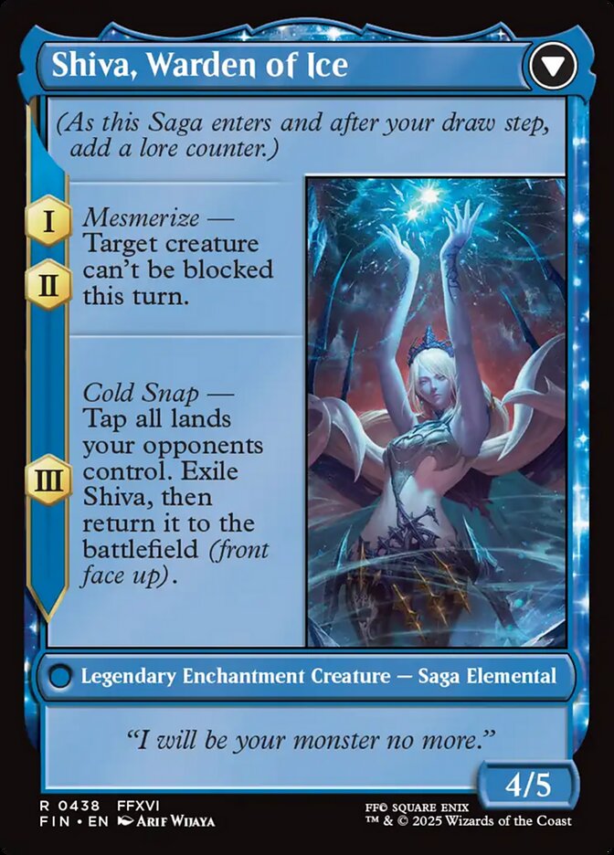 Jill, Shiva's Dominant // Shiva, Warden of Ice (Extended Art) (438) Foil - FINAL FANTASY