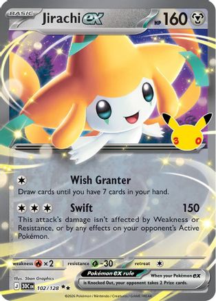 Jirachi ex (102) Holofoil - 30th Celebration