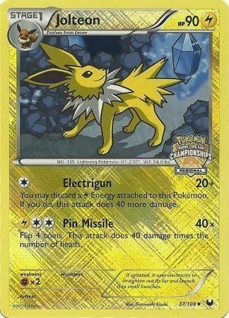 Jolteon (Regional Championships) (37) Reverse Holofoil - League & Championship Cards