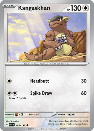Kangaskhan (165) Reverse Holofoil - Obsidian Flames