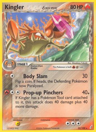 Kingler (Delta Species) (22) Reverse Holofoil - Crystal Guardians