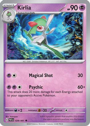 Kirlia (28) Reverse Holofoil - Paldean Fates