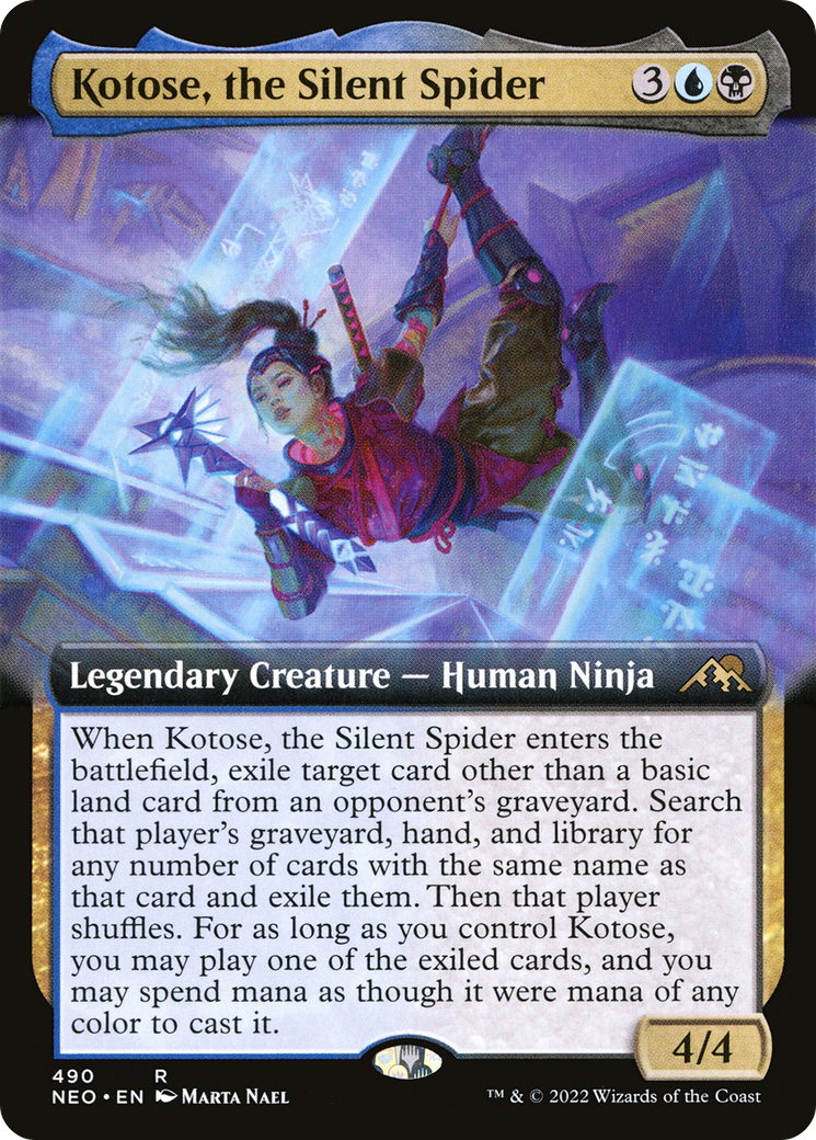 Kotose, the Silent Spider (Extended Art) (490) - Kamigawa: Neon Dynasty Foil