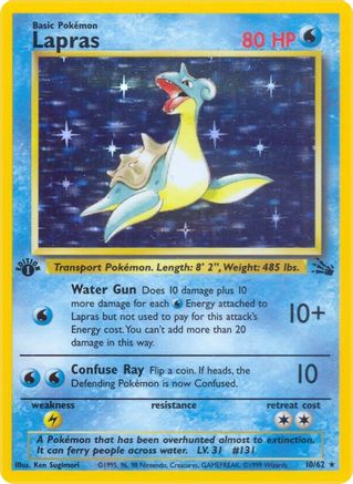Lapras (10) (1st Edition) Holofoil - Fossil