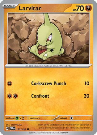 Larvitar (105) Reverse Holofoil - Obsidian Flames