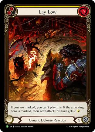 Lay Low (Yellow) (Extended Art) (FAB513) Rainbow Foil - Flesh and Blood: Promo Cards