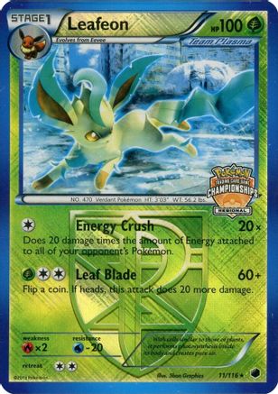 Leafeon (Regional Championships) (11) Reverse Holofoil - Plasma Freeze
