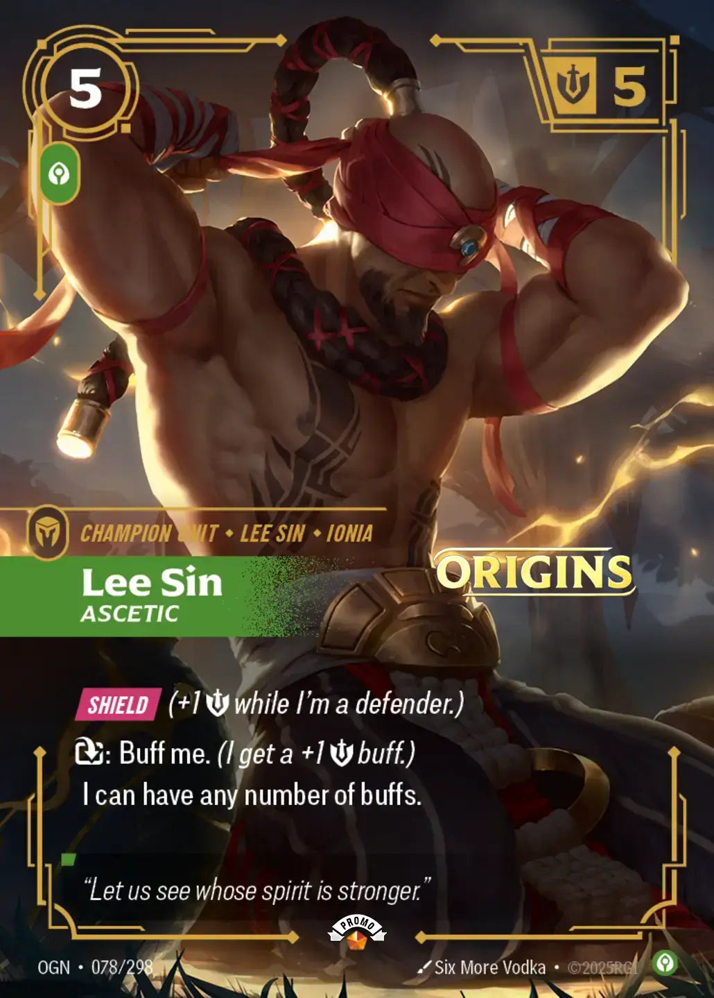 Lee Sin – Ascetic (Stamped Champion) (078) Foil - Riftbound Promotional Cards