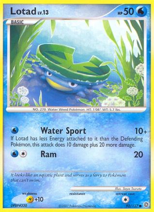Lotad (92) Reverse Holofoil - Secret Wonders