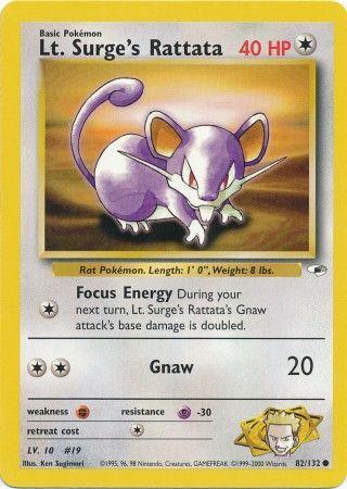 Lt. Surge's Rattata (82) (Unlimited) - Gym Heroes