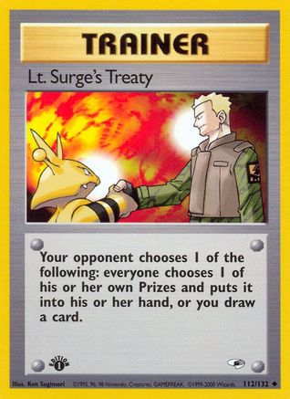 Lt. Surge's Treaty (112) (1st Edition) - Gym Heroes