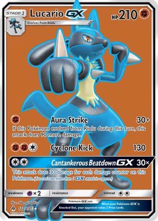 Lucario GX (Full Art) (122) Holofoil - Forbidden Light