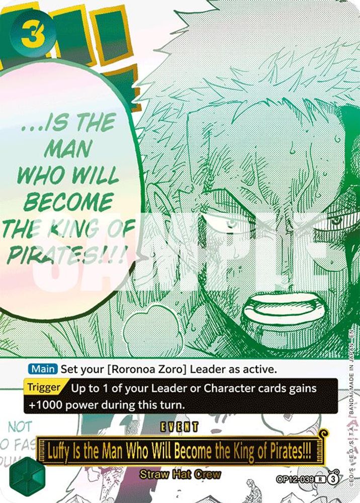 Luffy Is the Man Who Will Become the King of Pirates!!! (Japanese Version 3rd Anniversary Set) (OP12-039) Foil