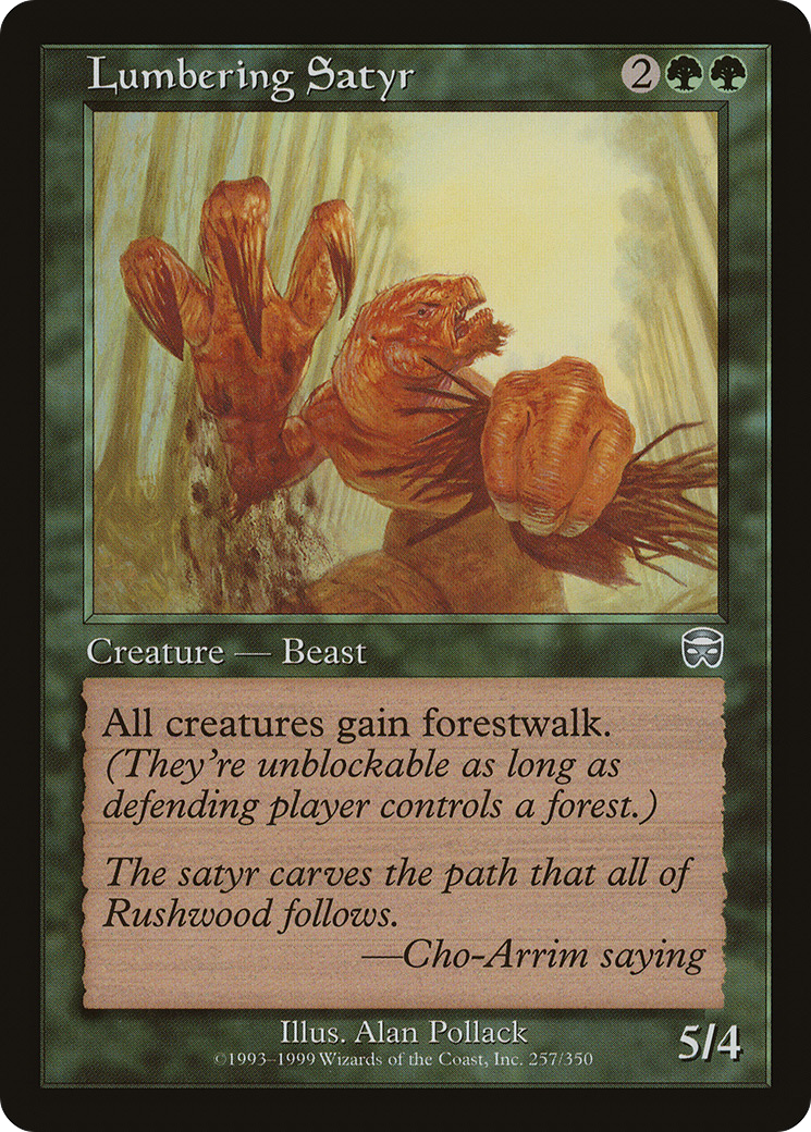 Lumbering Satyr (257) Foil - Mercadian Masques