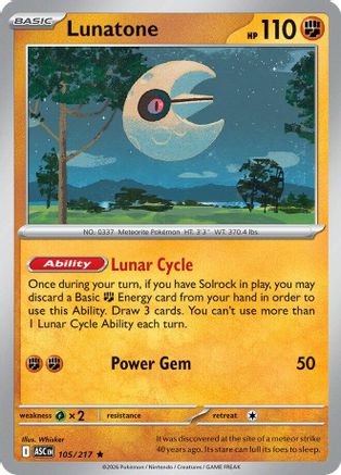 Lunatone (105) Reverse Holofoil - Ascended Heroes