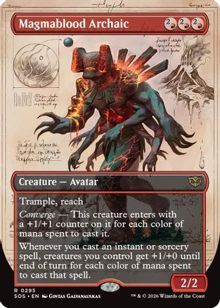 Magmablood Archaic (Borderless) (295) Foil - Secrets of Strixhaven