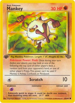 Mankey (55) (1st Edition) - Jungle