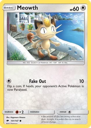 Meowth (101) Reverse Holofoil - Burning Shadows