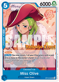 Miss Olive (OP16-050) Release Event Cards