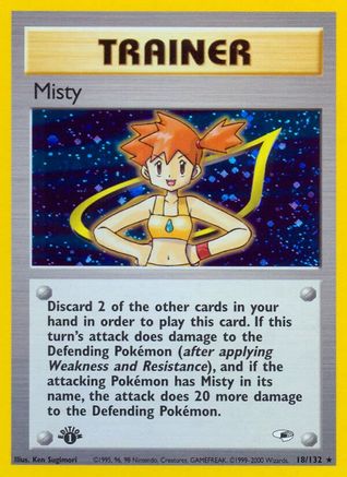 Misty (18) (1st Edition) Holofoil - Gym Heroes